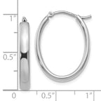 Leslie's Sterling Silver Polished Oval Hoop Earrings - Image 4