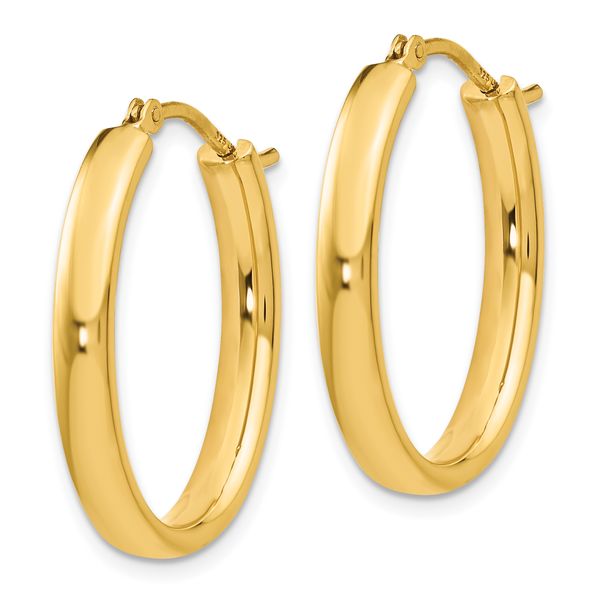 Leslie's Sterling Silver Gold-plated Polished Oval Hoop Earrings - Image 2