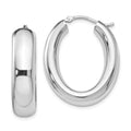 Leslie's Sterling Silver Polished Oval Hoop Earrings