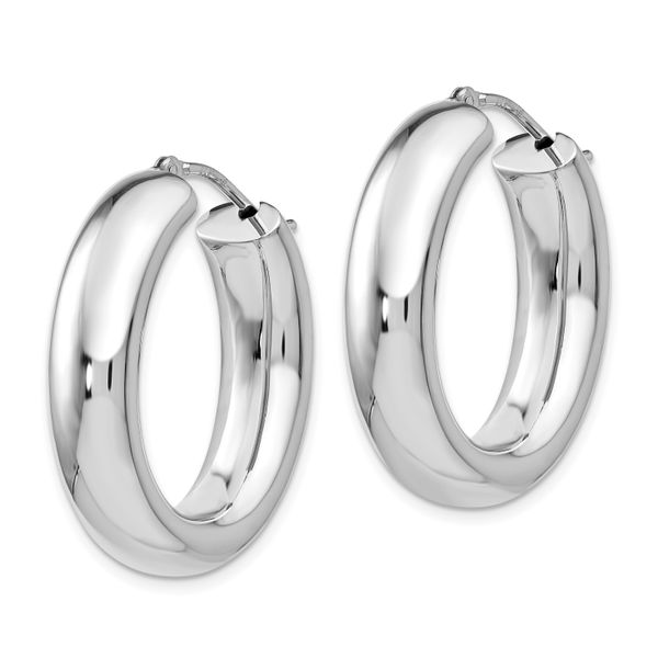 Leslie's Sterling Silver Polished Oval Hoop Earrings - Image 2