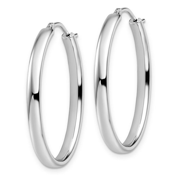 Leslie's Sterling Silver Polished Oval Hoop Earrings - Image 2