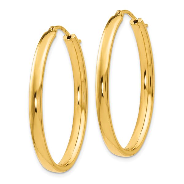 Leslie's Sterling Silver Gold-plated Polished Oval Hoop Earrings - Image 2