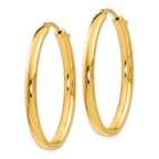 Leslie's Sterling Silver Gold-plated Polished Oval Hoop Earrings - Image 2