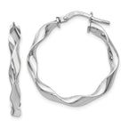 Leslie's Sterling Silver Polished Twisted Hoop Earrings