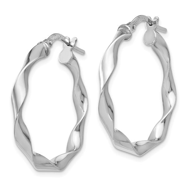Leslie's Sterling Silver Polished Twisted Hoop Earrings - Image 2