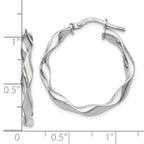Leslie's Sterling Silver Polished Twisted Hoop Earrings - Image 4