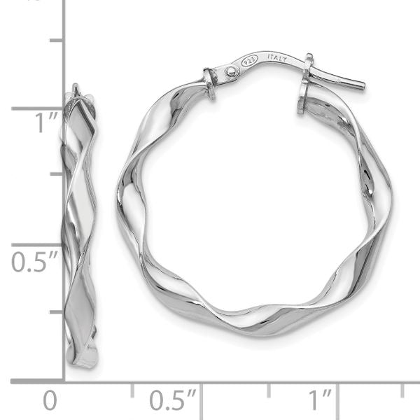 Leslie's Sterling Silver Polished Twisted Hoop Earrings - Image 4
