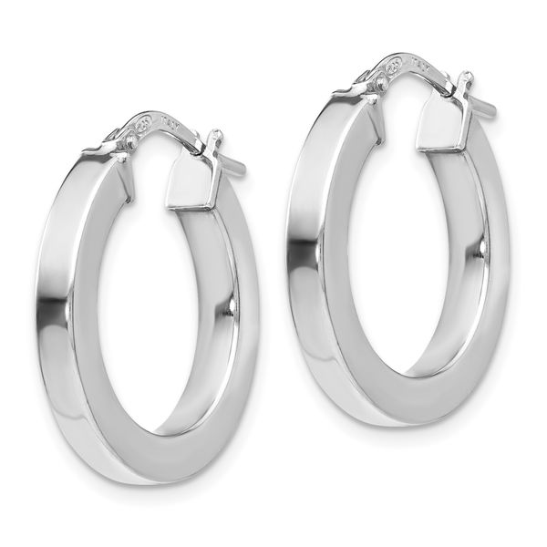 Leslie's Sterling Silver Polished Hoop Earrings - Image 2