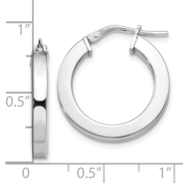 Leslie's Sterling Silver Polished Hoop Earrings - Image 4