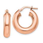 Leslie's Sterling Silver Rose-Tone Polished Hoop Earrings
