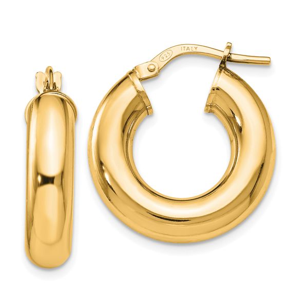 Leslie's Sterling Silver Gold-Tone Polished Hoop Earrings