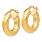 Leslie's Sterling Silver Gold-Tone Polished Hoop Earrings - Image 2
