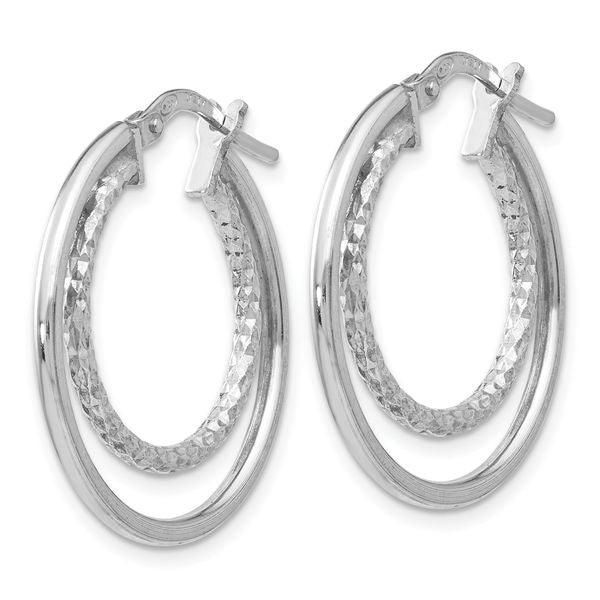 Leslie's Sterling Silver Polished D/C Hoop Earrings - Image 2
