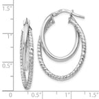 Leslie's Sterling Silver Polished D/C Oval Hoop Earrings - Image 4