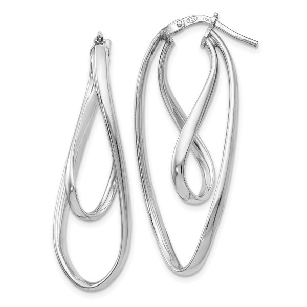 Leslie's Sterling Silver Polished Twisted Oval Hoop Earrings