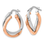 Leslie's Sterling Silver Rose-tone Polished Hoop Earrings - Image 2