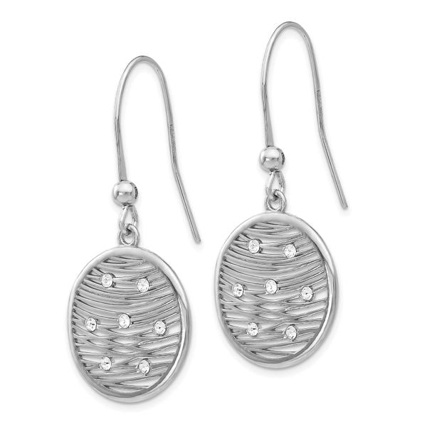Leslie's Sterling Silver Polished Preciosa Crystal Earrings - Image 2