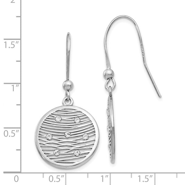 Leslie's Sterling Silver Polished Preciosa Crystal Earrings - Image 4