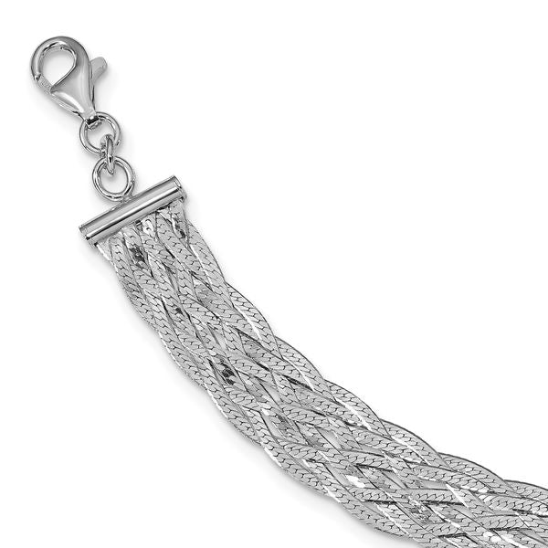 Leslie's Sterling Silver RH-plate Polished w/4 in ext. Choker Necklace - Image 2