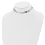 Leslie's Sterling Silver RH-plate Polished w/4 in ext. Choker Necklace - Image 4