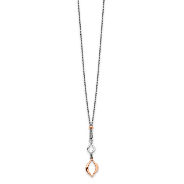 Leslie's Sterling Silver & Rose-tone w/1.5in ext. Necklace - Image 2