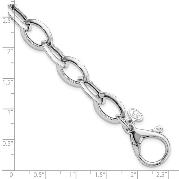 Leslie's Sterling Silver Rhodium-plated Polished Fancy Link Bracelet - Image 5