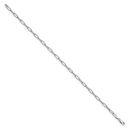 Leslie's Sterling Silver Rhodium-plated Polished Textured Link Anklet - Image 2