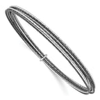 SS and Ruthenium Plated D/C 10 layer Slip-on Bangle