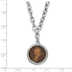 Leslie's Sterling Silver Rhodium-plated Bronze Roman Coin Necklace - Image 3