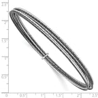 SS and Ruthenium Plated D/C 10 layer Slip-on Bangle - Image 3