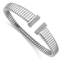 Sterling Silver Rhodium-plated CZ Polished Bangle