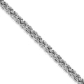 Leslie's Sterling Silver Rhodium-plated w/ .5in ext Byzantine Bracelet