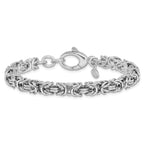 Leslie's Sterling Silver Rhodium-plated w/ .5in ext Byzantine Bracelet - Image 3