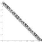Leslie's Sterling Silver Rhodium-plated w/ .5in ext Byzantine Bracelet - Image 5