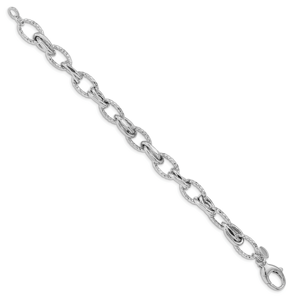 Leslie's Sterling Silver Rhodium-plated D/C Polished w/ .5in ext. Bracelet - Image 2
