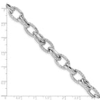 Leslie's Sterling Silver Rhodium-plated D/C Polished w/ .5in ext. Bracelet - Image 5