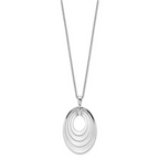 Leslie's Sterling Silver Rh-plat Polished & Brushed w/ 1.25in ext. Necklace - Image 2