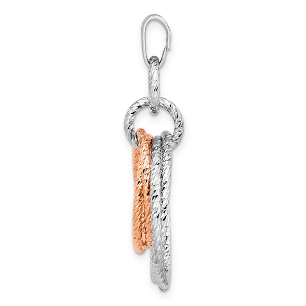 Leslie's Sterling Silver Rose Gold-plated Rh-plated D/C Pendant - Image 2