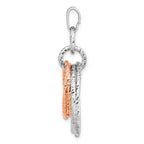 Leslie's Sterling Silver Rose Gold-plated Rh-plated D/C Pendant - Image 2