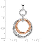 Leslie's Sterling Silver Rose Gold-plated Rh-plated D/C Pendant - Image 3