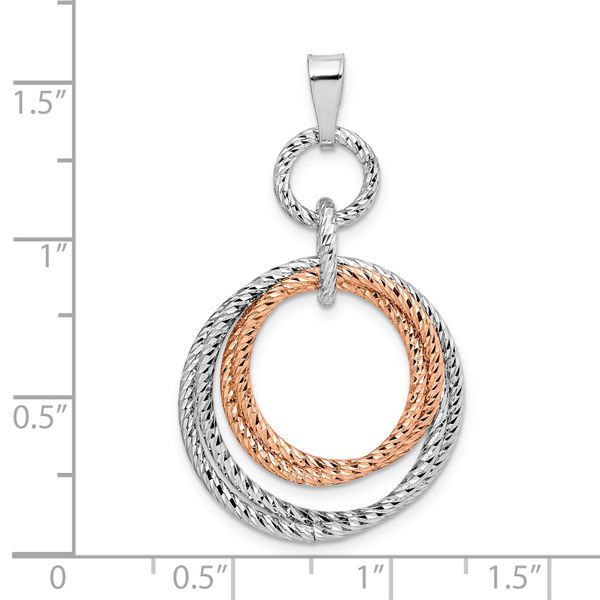 Leslie's Sterling Silver Rose Gold-plated Rh-plated D/C Pendant - Image 3