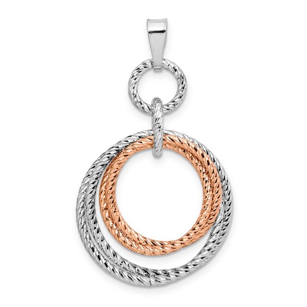 Leslie's Sterling Silver Rose Gold-plated Rh-plated D/C Pendant - Image 4