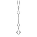 Leslie's Sterling Silver Rhodium-plated Adj. w/ 1.5in ext. Necklace