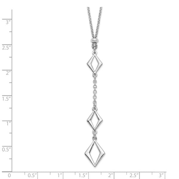 Leslie's Sterling Silver Rhodium-plated Adj. w/ 1.5in ext. Necklace - Image 4
