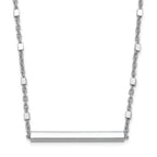 Leslie's Sterling Silver Rhodium-plated Polished w/ 1.25in ext. Necklace