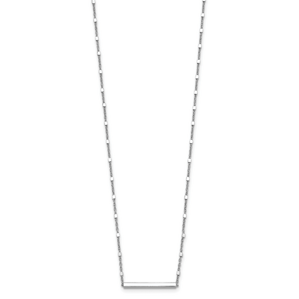 Leslie's Sterling Silver Rhodium-plated Polished w/ 1.25in ext. Necklace - Image 2