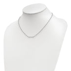 Leslie's Sterling Silver Rhodium-plated Polished w/ 1.25in ext. Necklace - Image 3