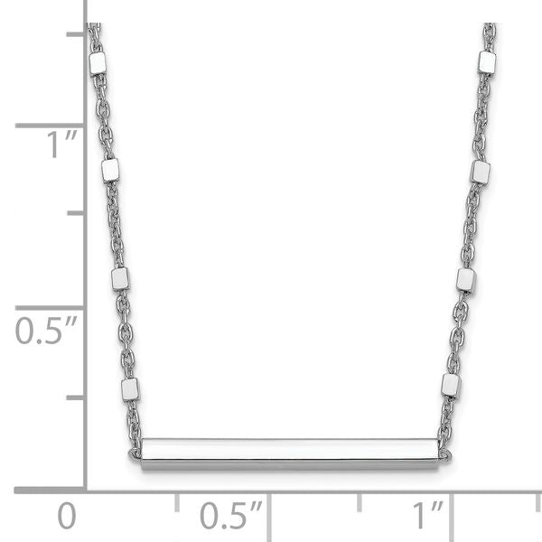 Leslie's Sterling Silver Rhodium-plated Polished w/ 1.25in ext. Necklace - Image 4