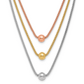 Leslie's Sterling Silver Rose & Yellow Gold-plated w/ 2in ext. Necklace