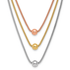 Leslie's Sterling Silver Rose & Yellow Gold-plated w/ 2in ext. Necklace